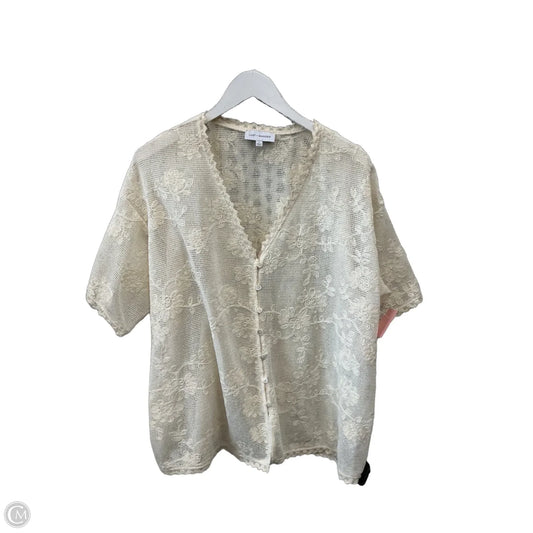 Top Short Sleeve By Lost + Wander In Cream, Size: L