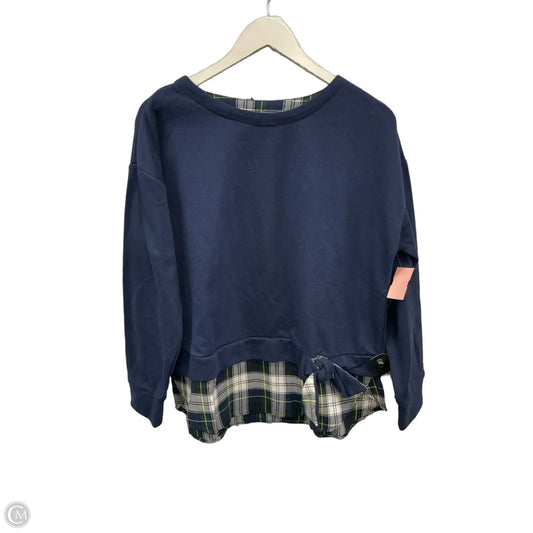 Top Long Sleeve By Izod In Navy, Size: L
