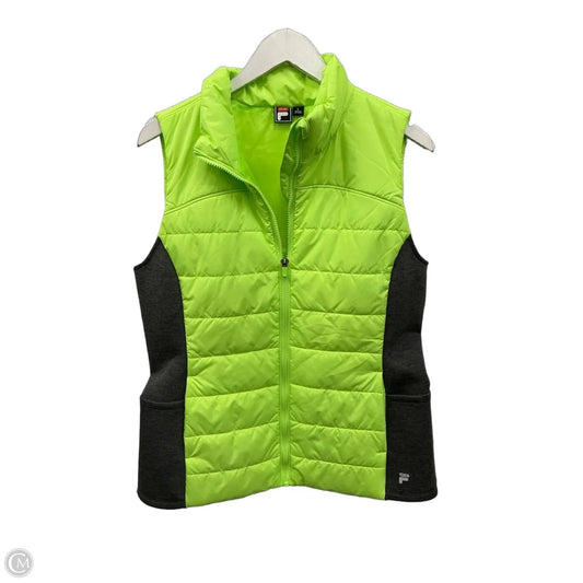 Vest Puffer & Quilted By Fila In Green, Size: L