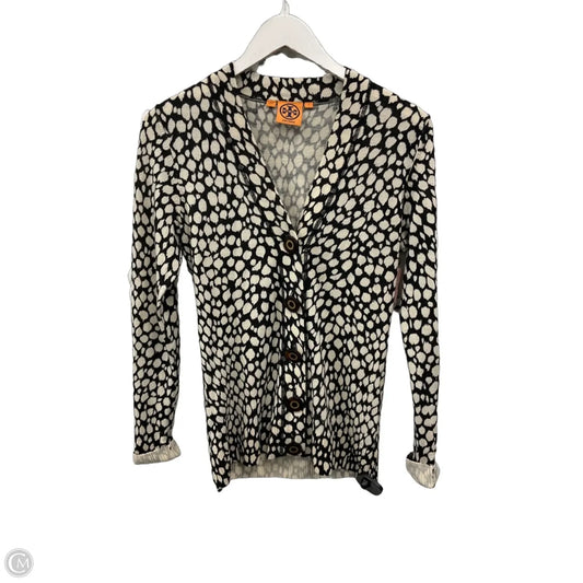 Cardigan Designer By Tory Burch In Black & White, Size: S
