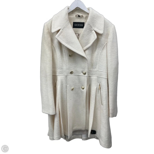 Coat Peacoat By Guess In Cream, Size: Xl