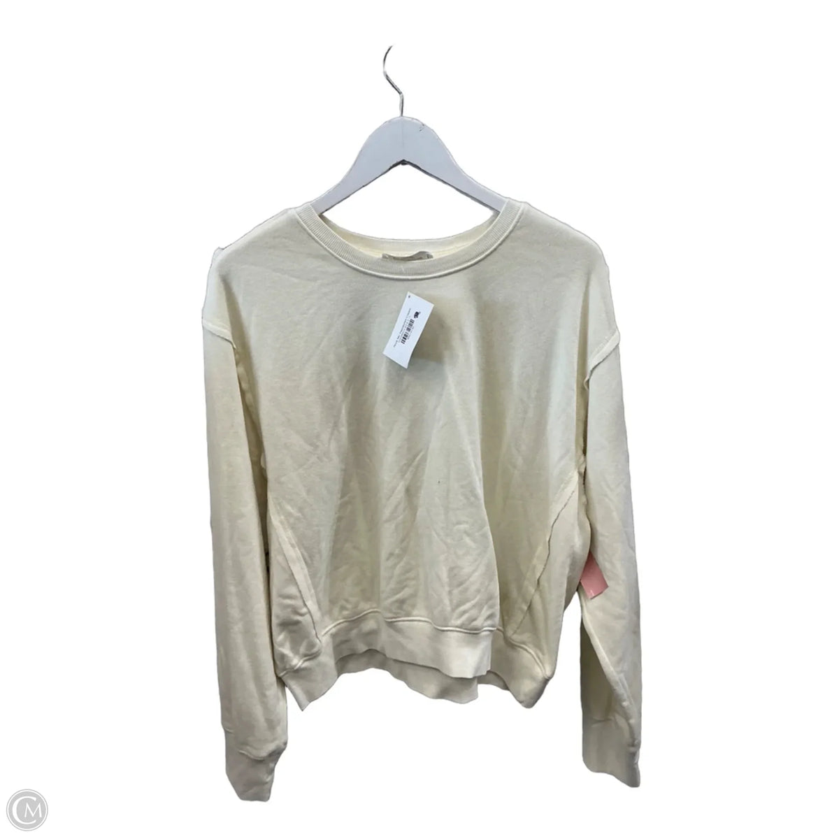 Top Long Sleeve By Double Zero In Cream, Size: L