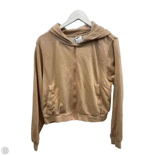 Athletic Jacket By Nike Apparel In Tan, Size: S