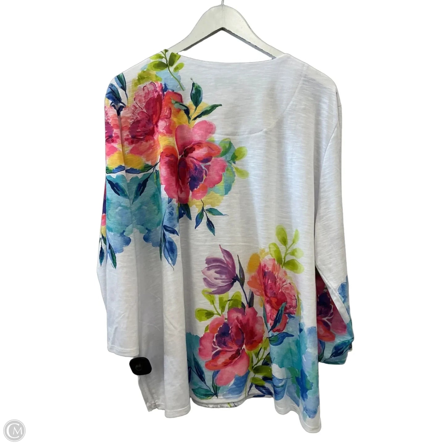 Top 3/4 Sleeve By Alfred Dunner In Floral Print, Size: 2x