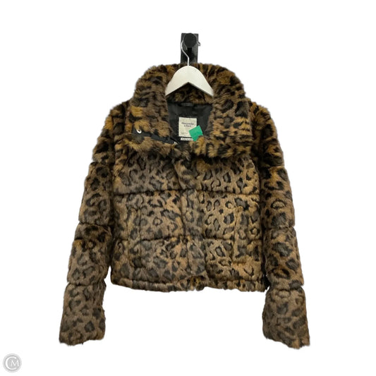 Jacket Faux Fur & Sherpa By Abercrombie And Fitch In Animal Print, Size: S
