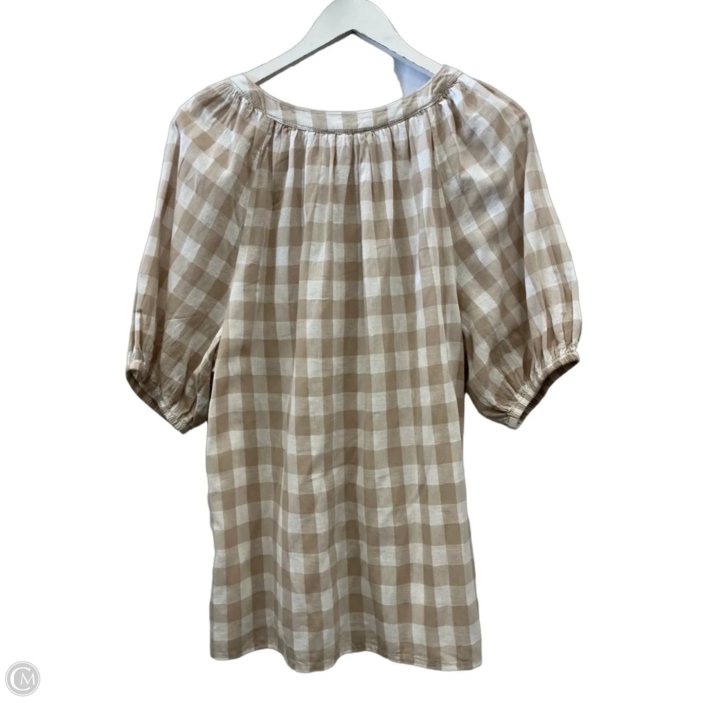 Top Short Sleeve By Beachlunchlounge In Beige, Size: L