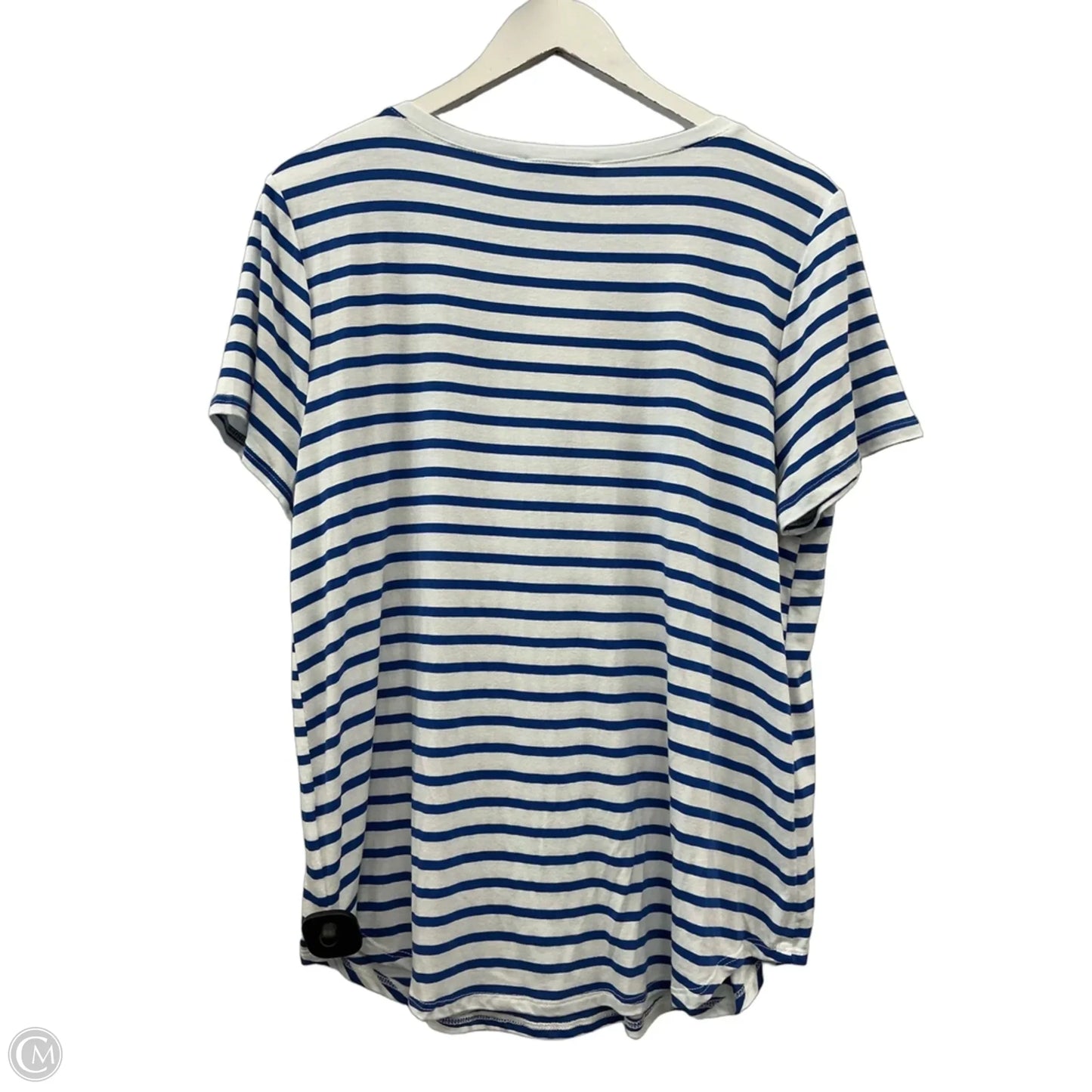 Top Short Sleeve By Green Envelope In Blue & White, Size: Xl