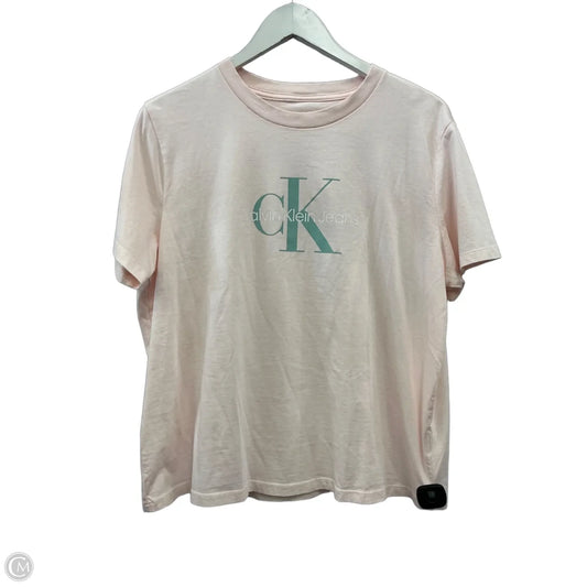 Top Short Sleeve By Calvin Klein In Pink, Size: Xl