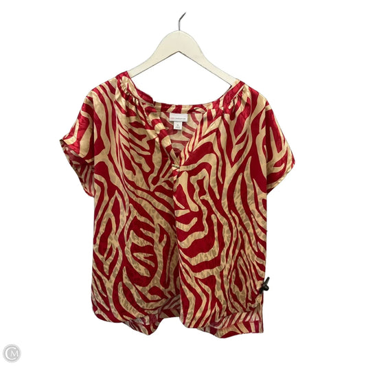 Top Sleeveless By Liz Claiborne In Pink & Tan, Size: Xl