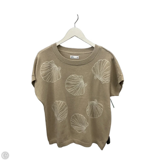 Sweater Short Sleeve By Croft And Barrow In Brown, Size: L
