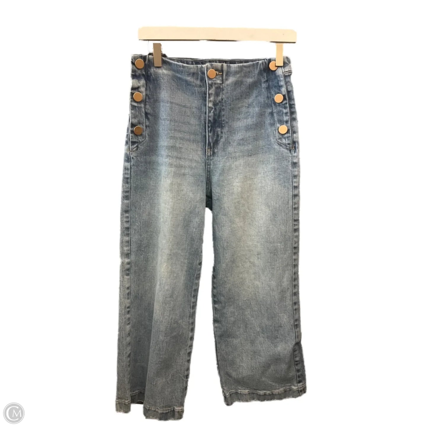 Jeans Cropped By Oat In Blue Denim, Size: 6