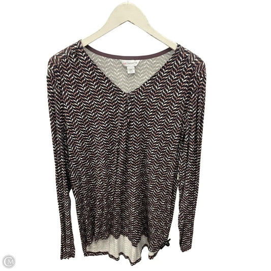 Top Long Sleeve By Liz Claiborne In Multi-colored, Size: Xxl