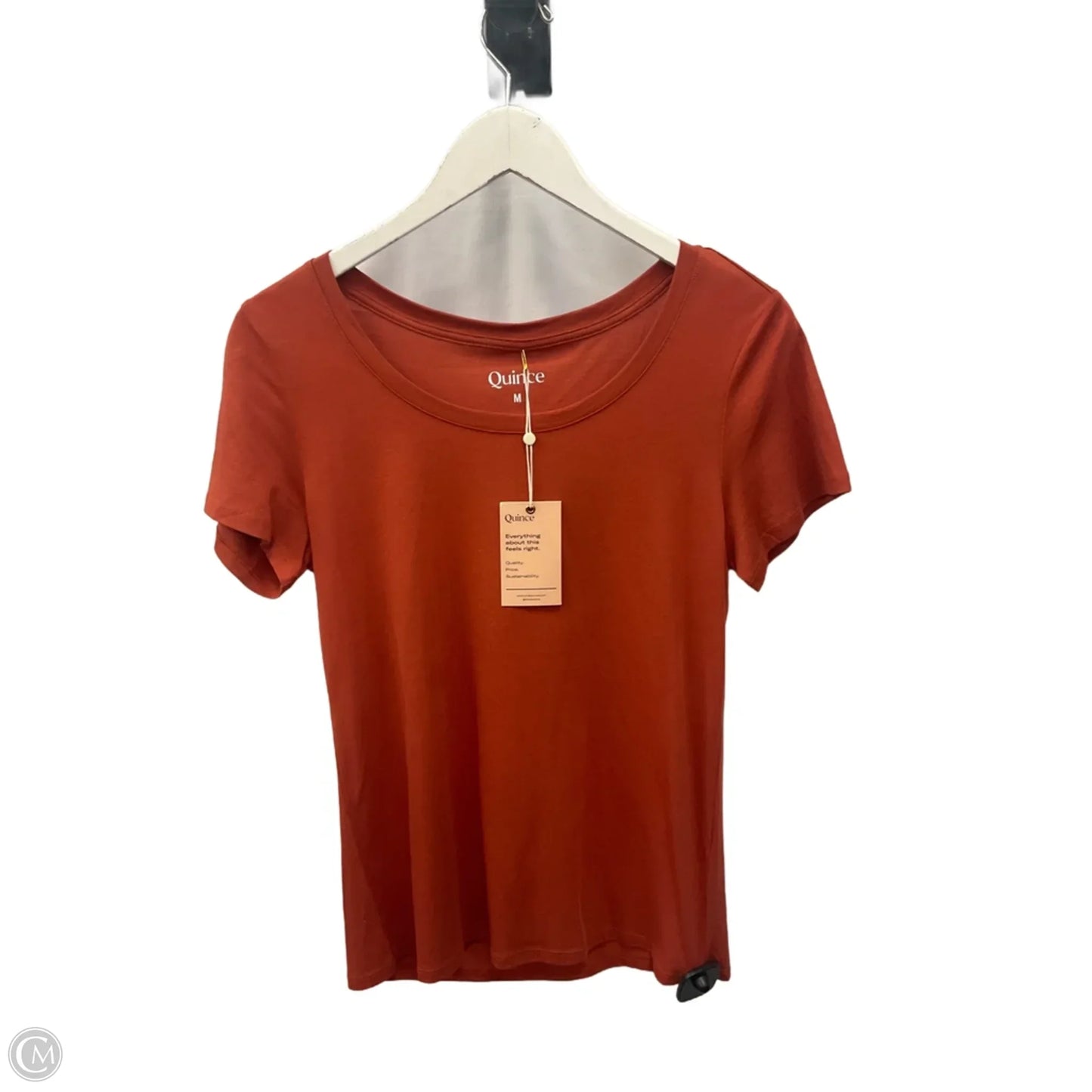 Top Short Sleeve Basic By Quince In Orange, Size: M