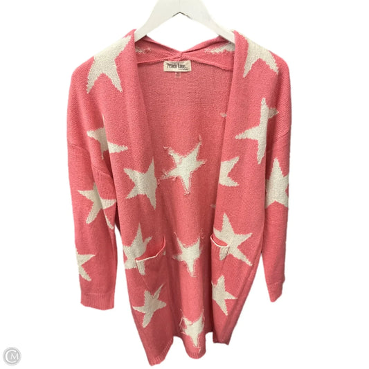 Cardigan By Peach Love Cream California In Pink & White, Size: M