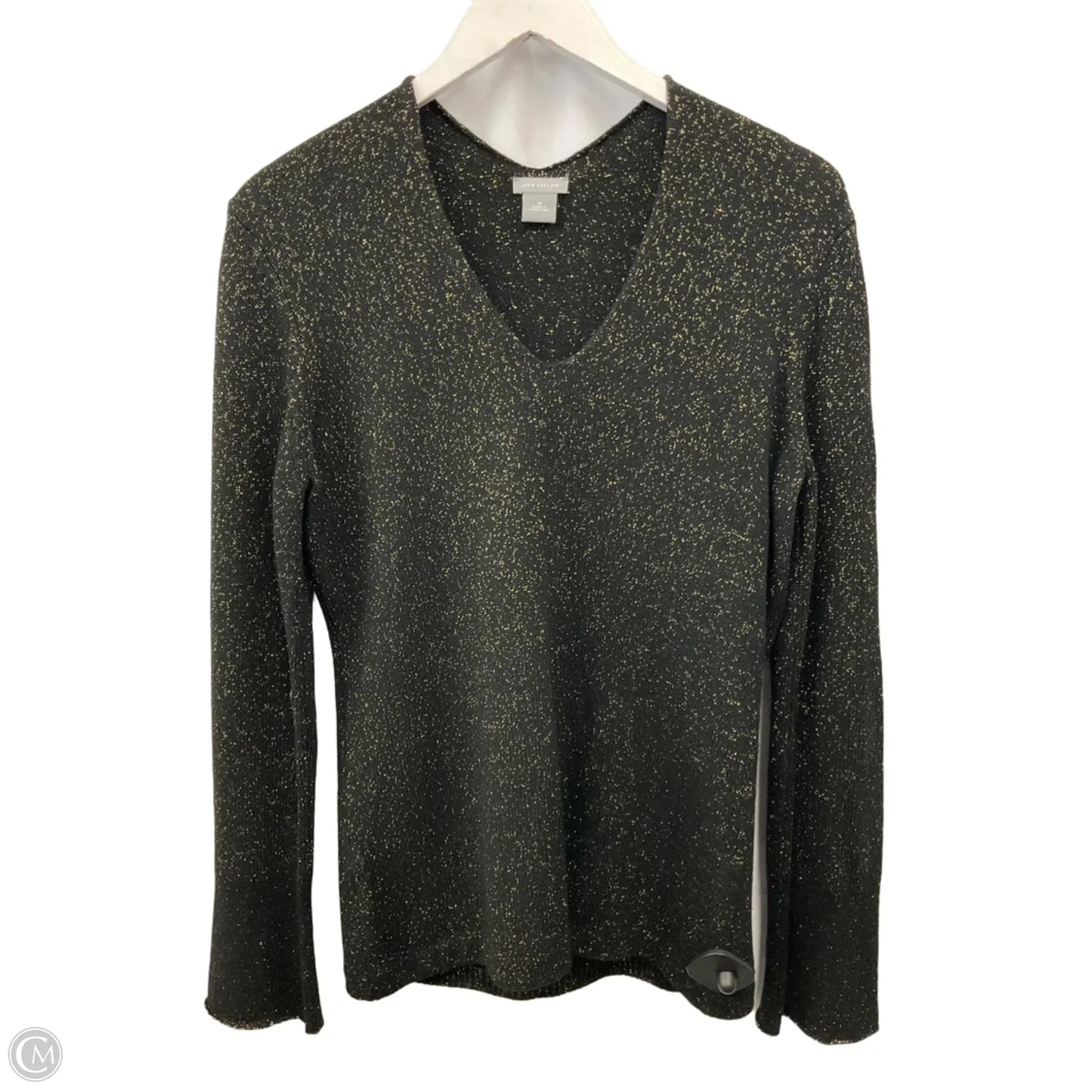Sweater By Ann Taylor In Black & Gold, Size: M