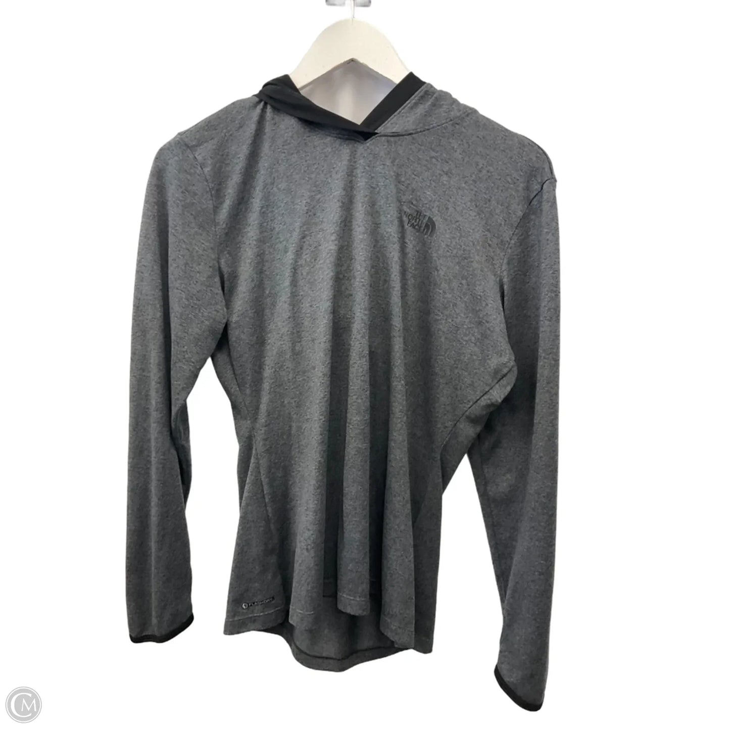 Athletic Top Long Sleeve Hoodie By The North Face In Grey, Size: M