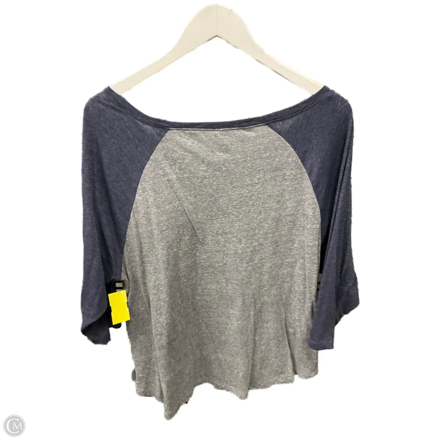 Top 3/4 Sleeve By Clothes Mentor In Blue & Grey, Size: Xl