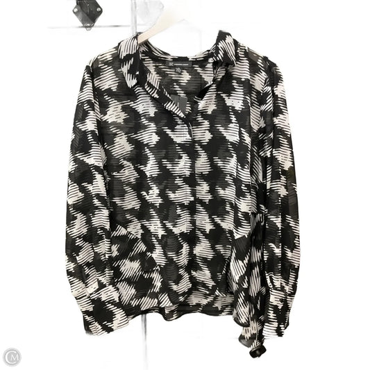 Top Long Sleeve By Inc In Black, Size: 1x
