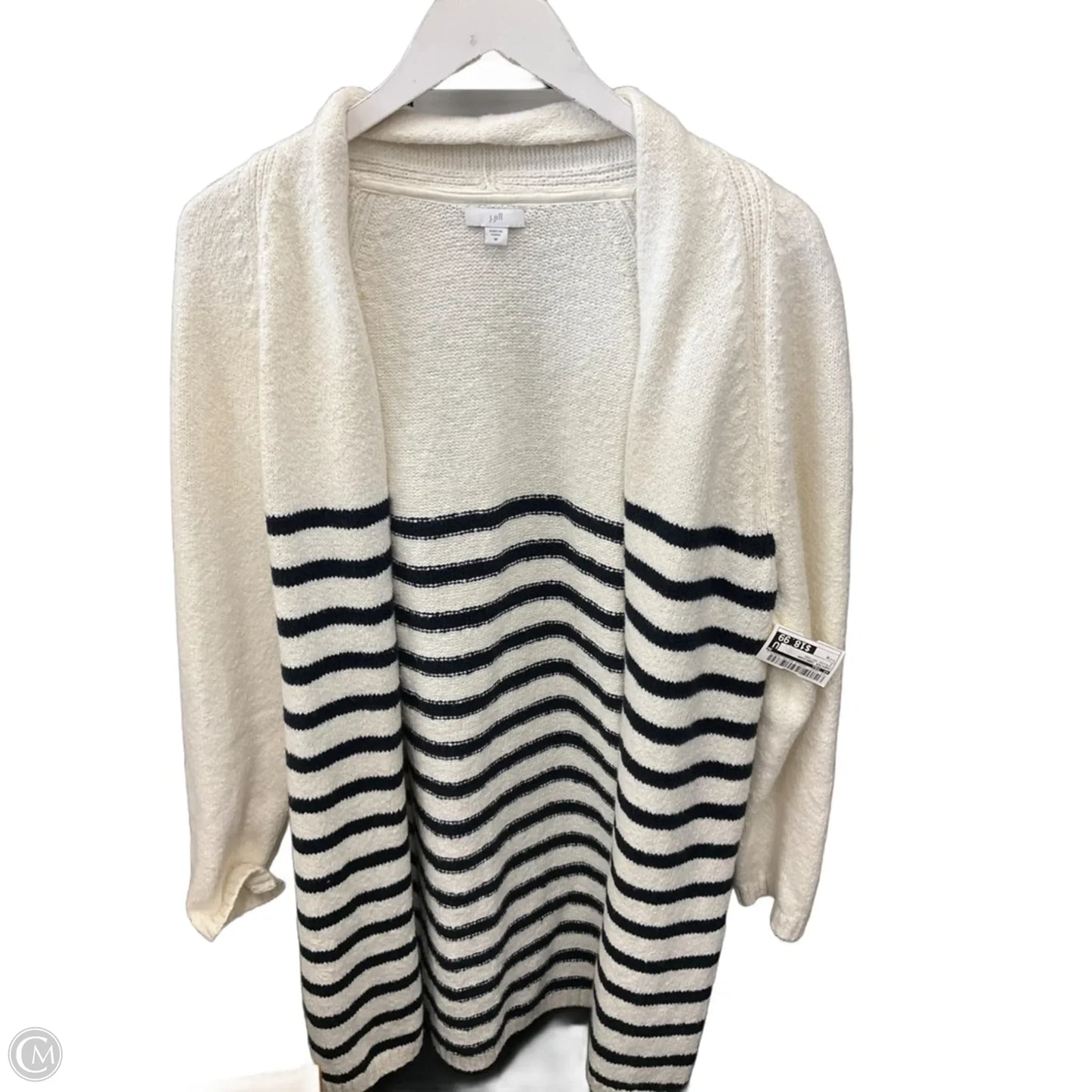 Sweater Cardigan By J. Jill In Striped Pattern, Size: M