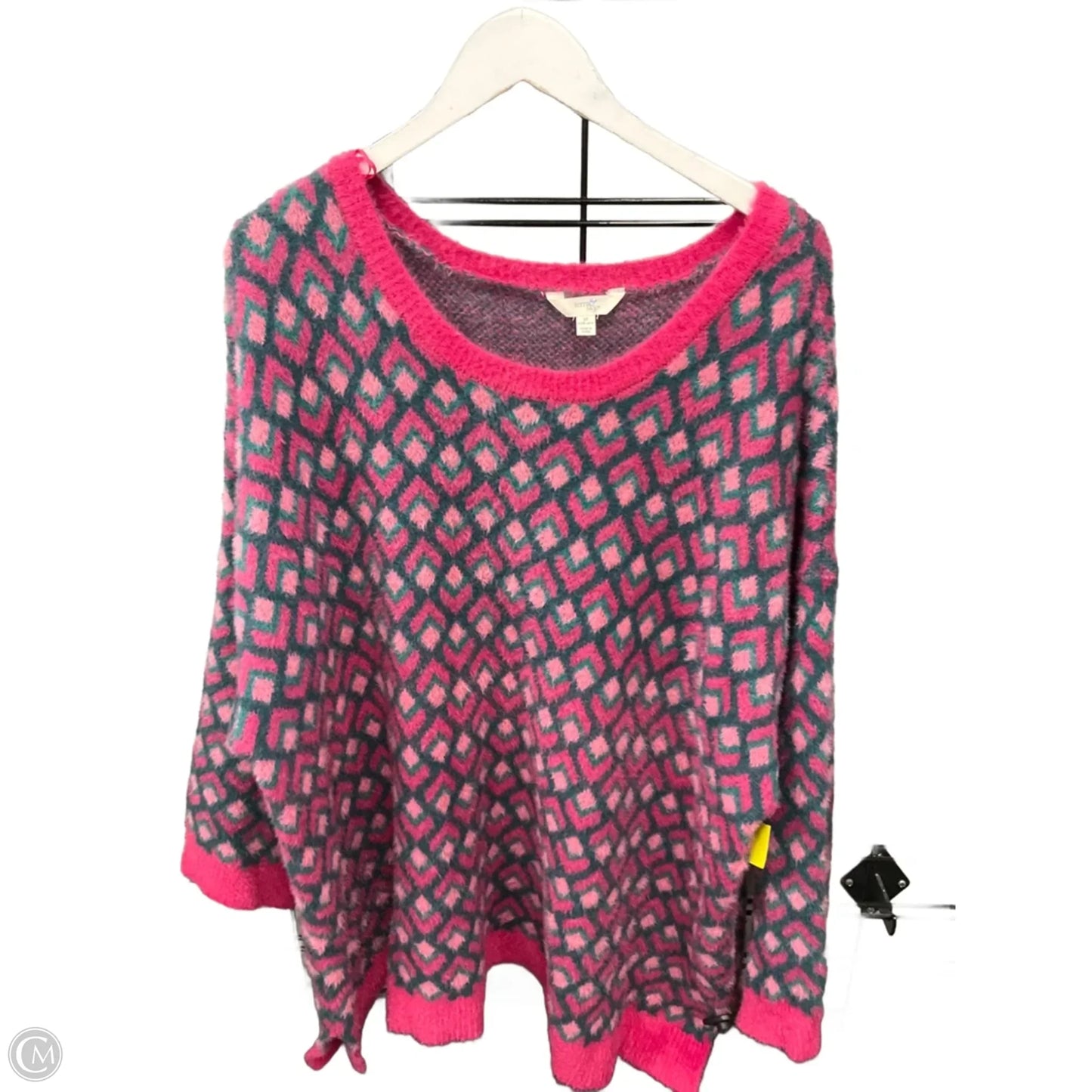 Sweater By Terra & Sky In Green & Pink, Size: 3x