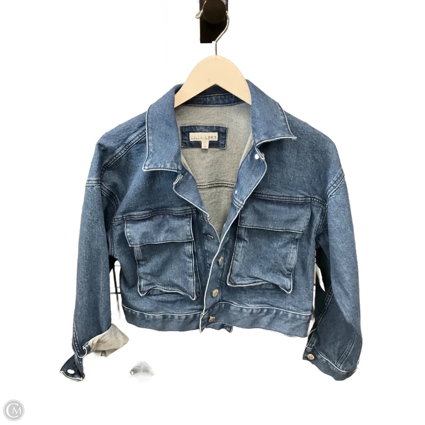 Jacket Denim By Loft In Blue Denim, Size: M