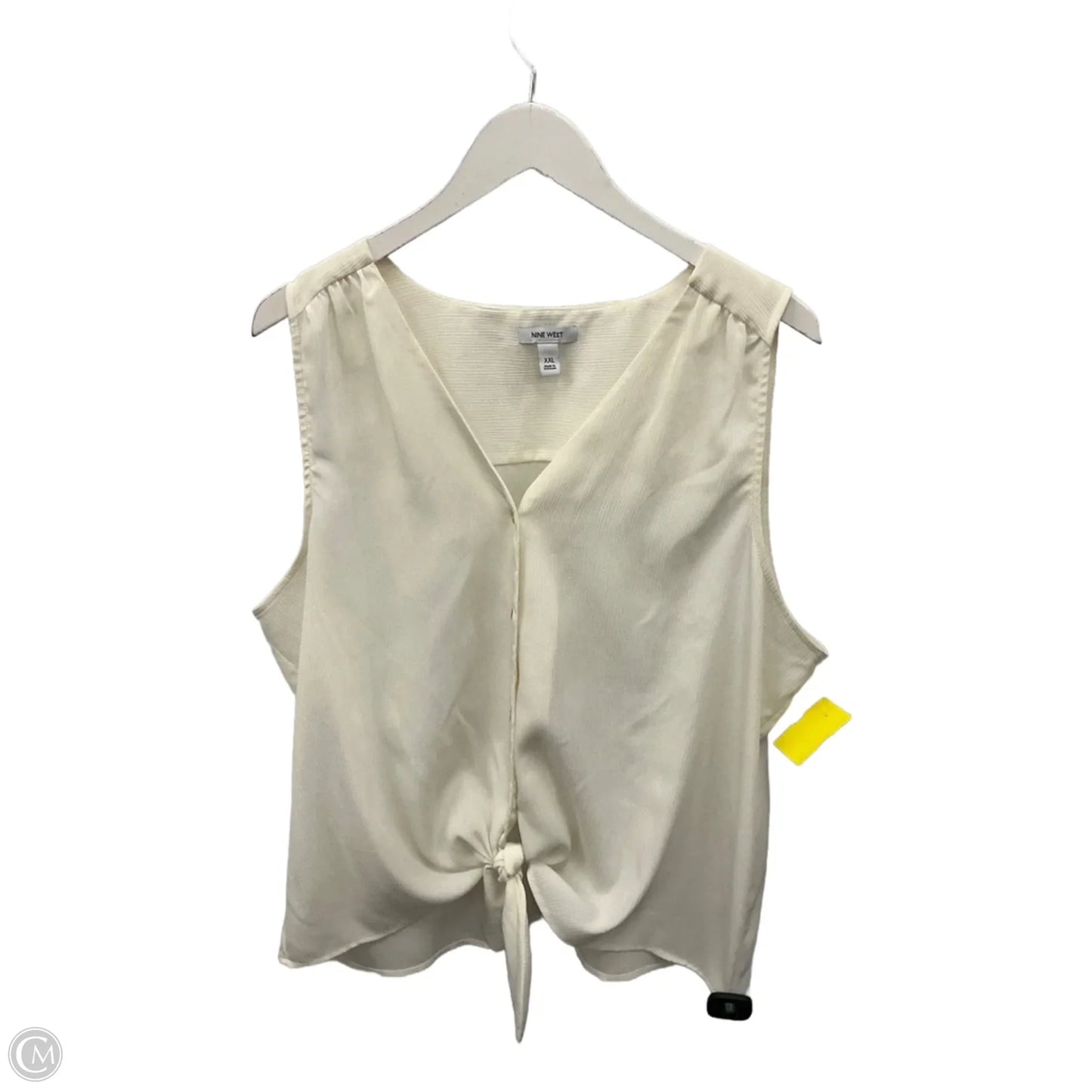 Top Sleeveless By Nine West Apparel In Cream, Size: Xxl