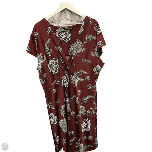 Dress Casual Short By Always Indigo In Maroon, Size: 3x