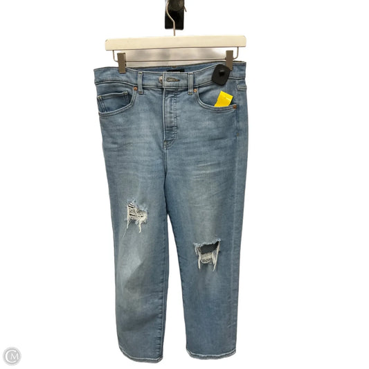 Jeans Cropped By Express In Blue Denim, Size: 8