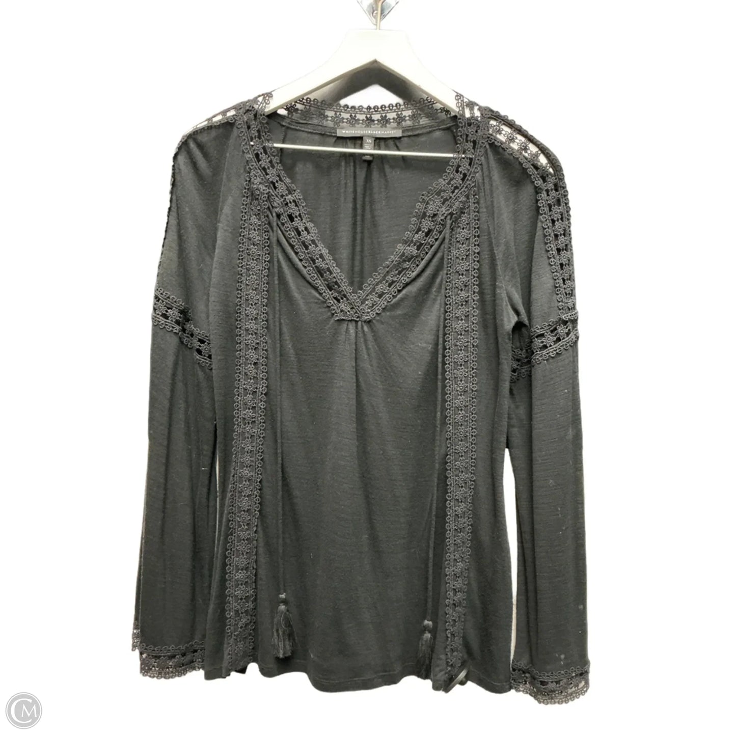 Top Long Sleeve By White House Black Market In Black, Size: Xs