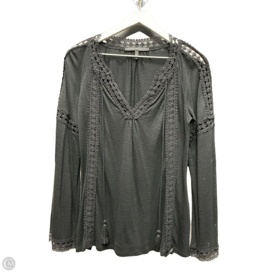 Top Long Sleeve By White House Black Market In Black, Size: Xs