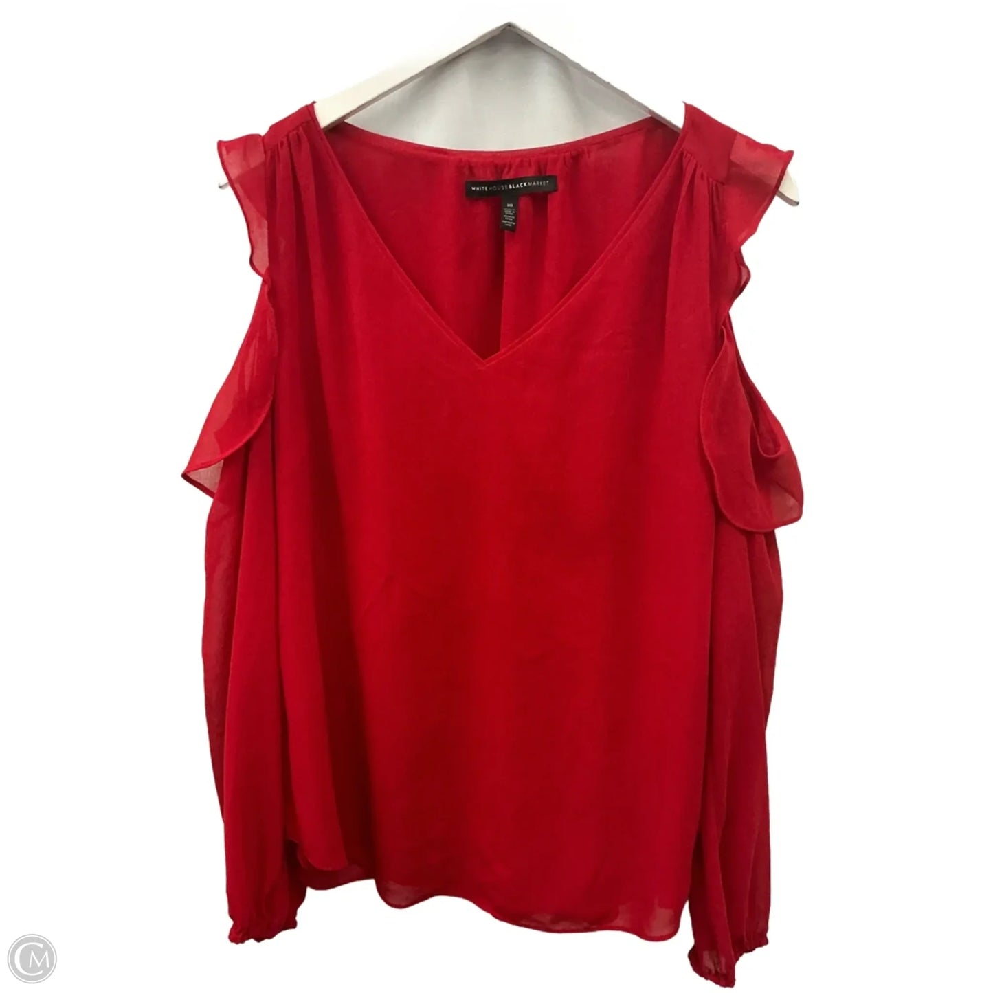 Top Long Sleeve By White House Black Market In Red, Size: M