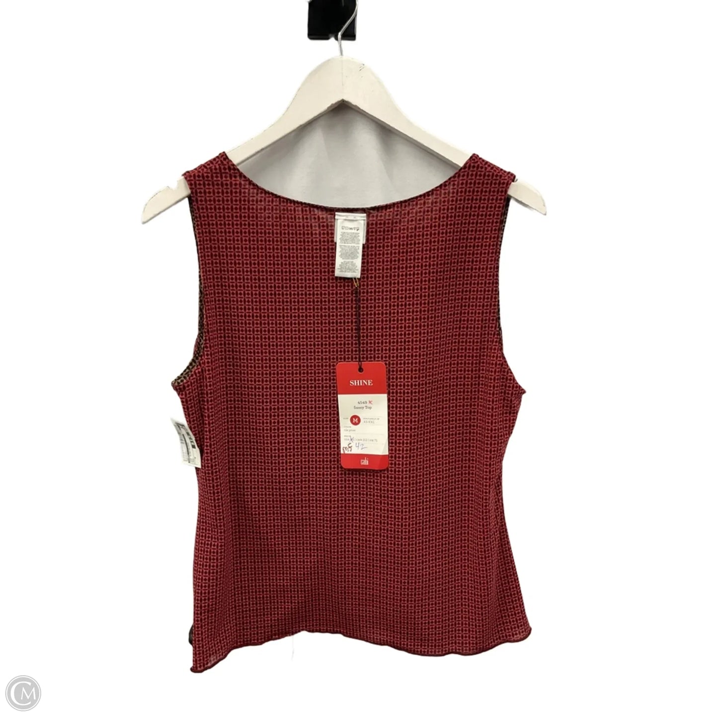 Top Sleeveless By Cabi In Red, Size: M