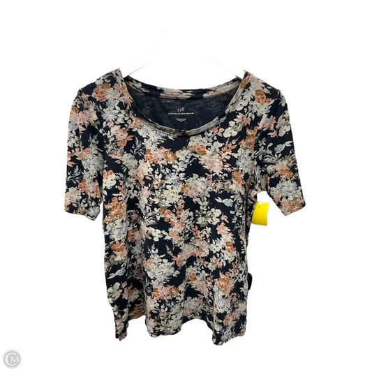Top Short Sleeve By J. Jill In Floral Print, Size: M