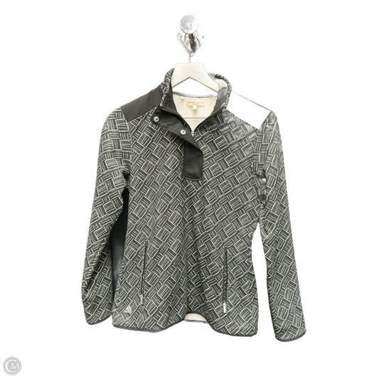 Athletic Top Long Sleeve Collar By Adidas In Black & White, Size: S