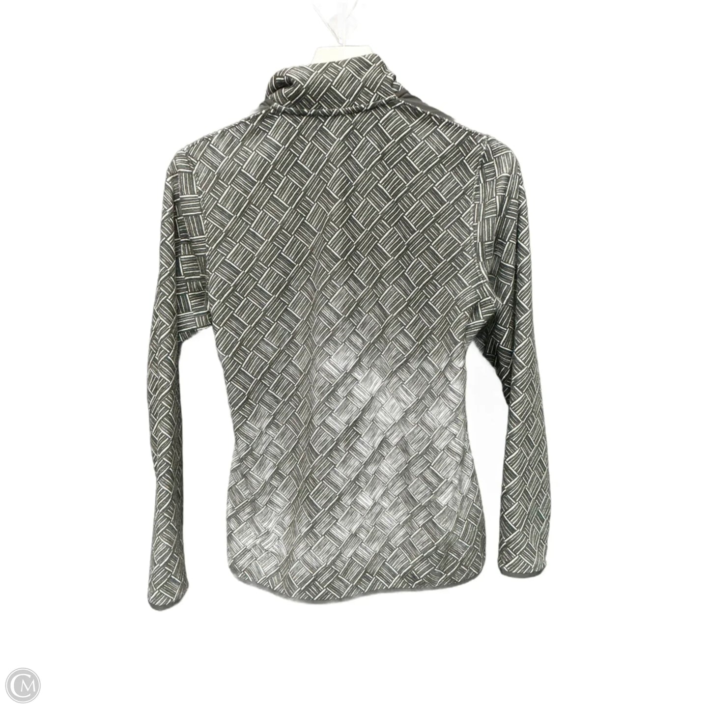 Athletic Top Long Sleeve Collar By Adidas In Black & White, Size: S