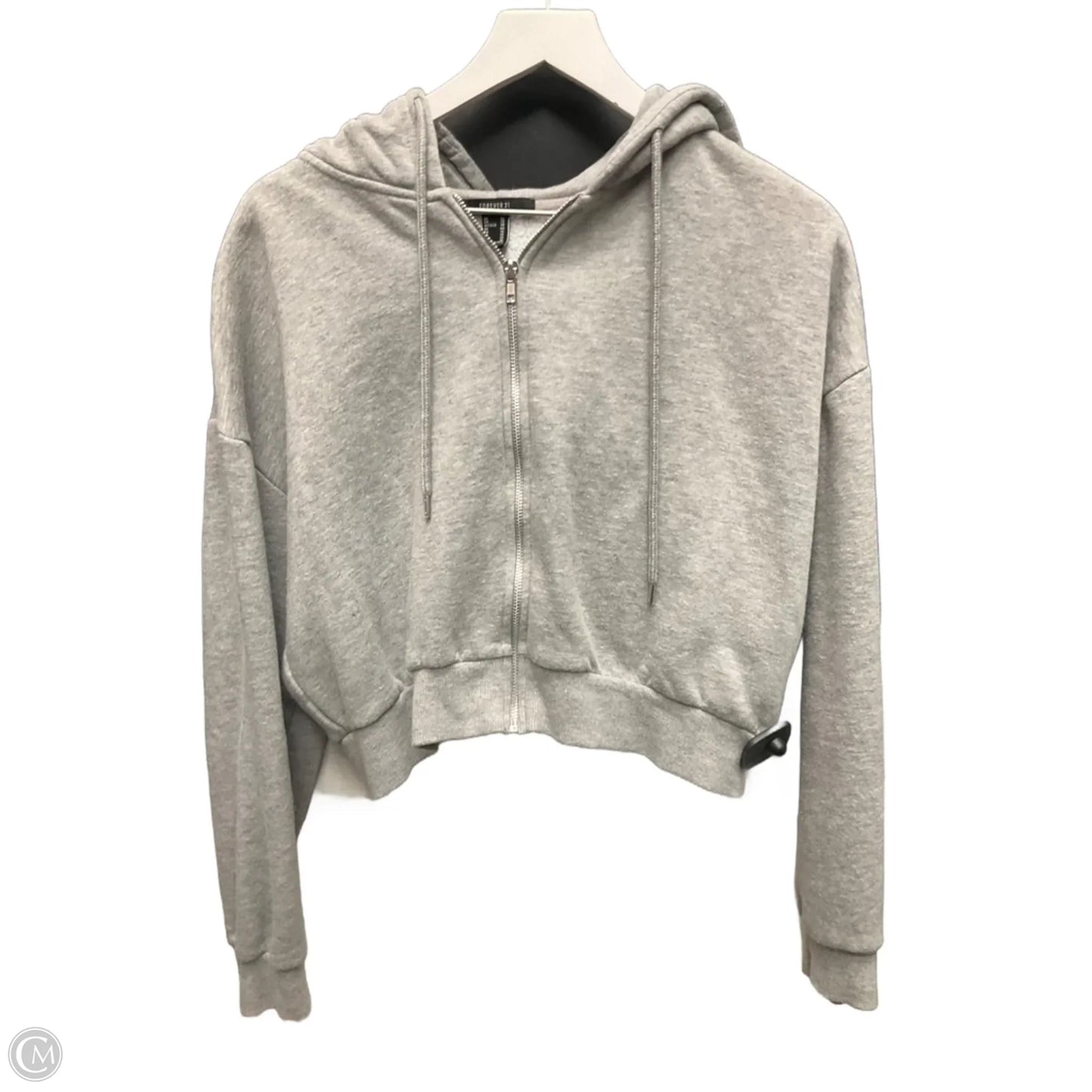 Athletic Jacket By Forever 21 In Grey, Size: Xl