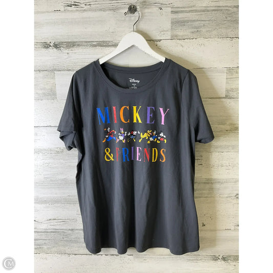 Top Short Sleeve By Disney Store In Grey, Size: 1x