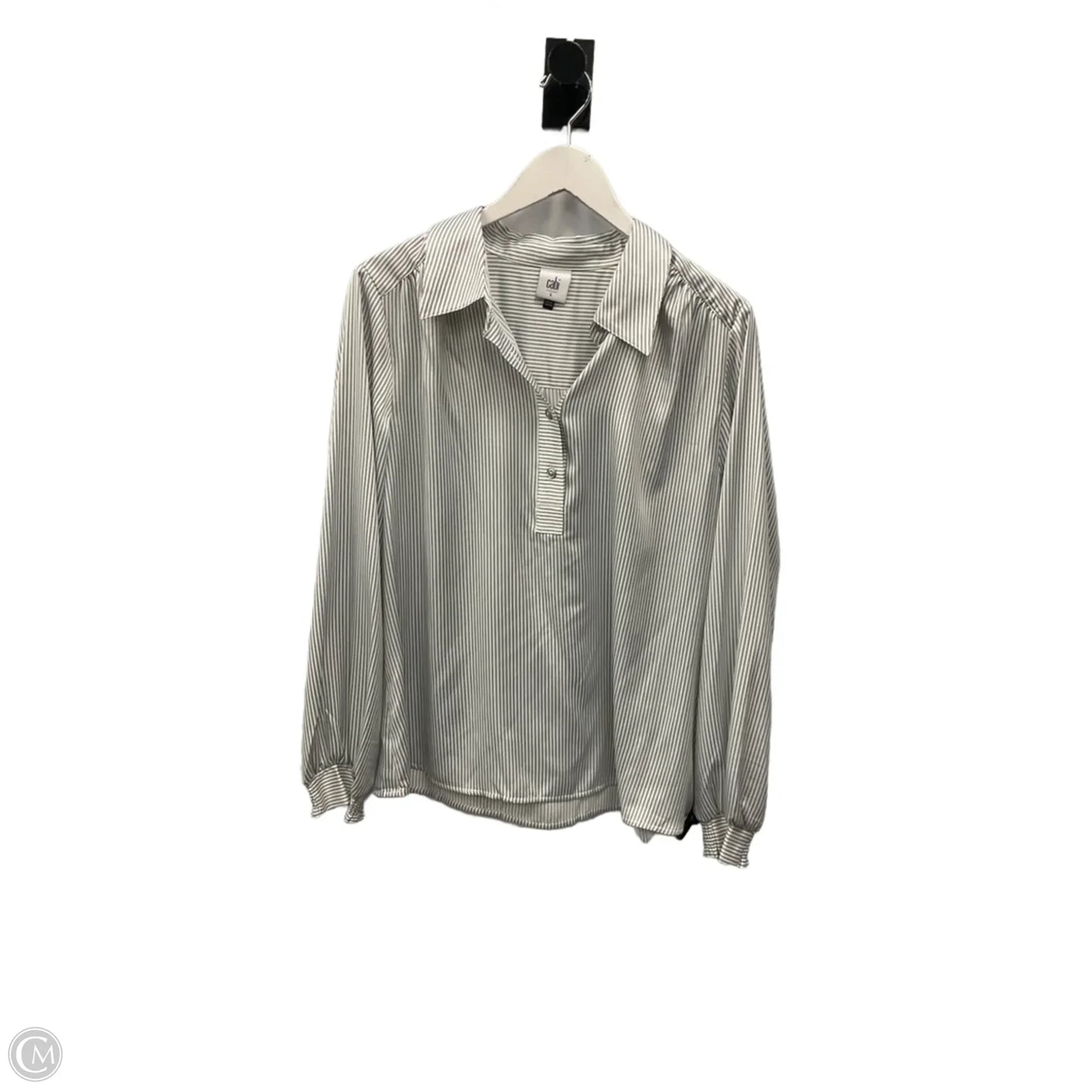 Top Long Sleeve By Cabi In Striped Pattern, Size: L