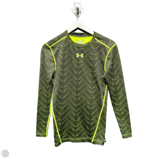 Athletic Top Long Sleeve Crewneck By Under Armour In Black & Green, Size: S