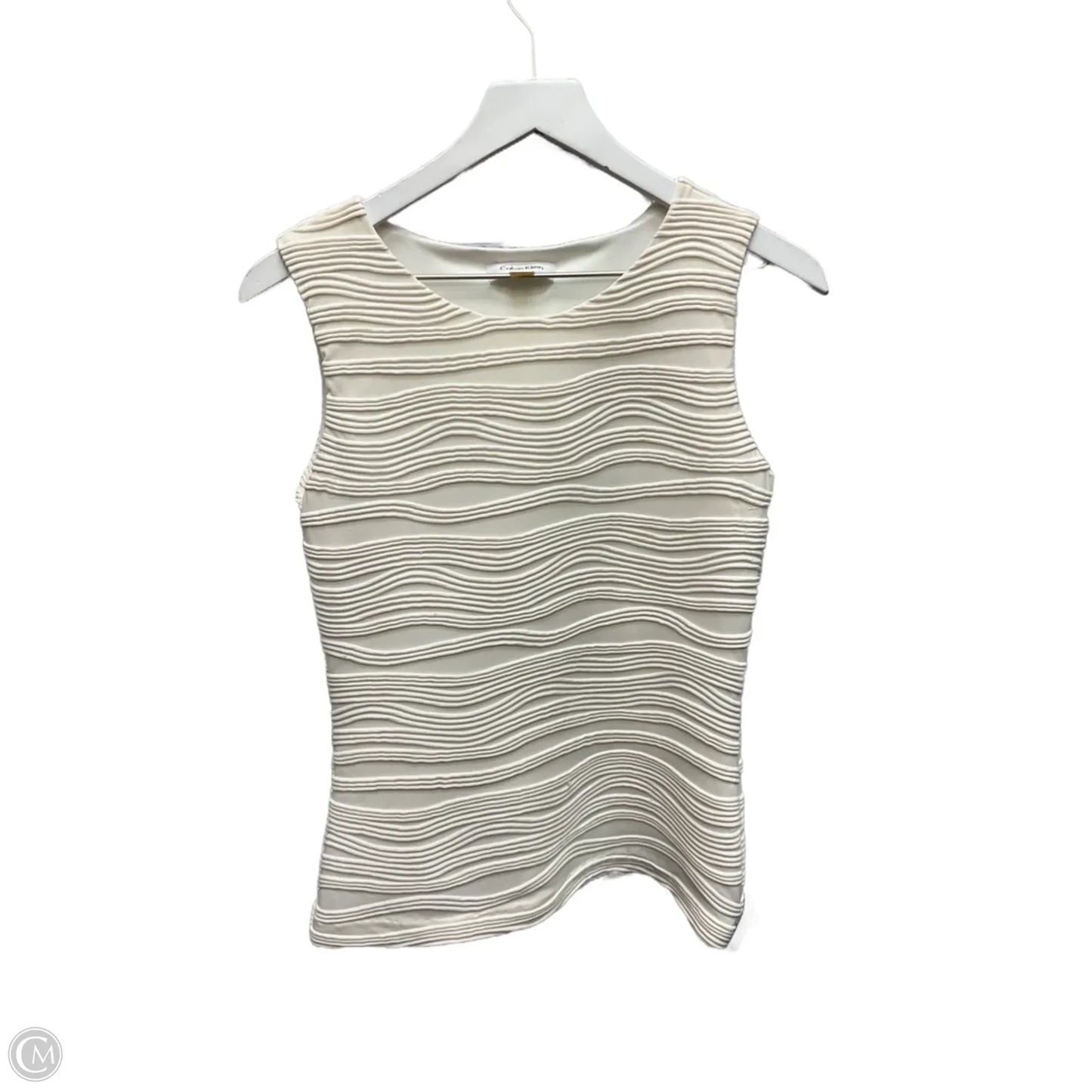 Top Sleeveless By Calvin Klein In Cream, Size: Xs