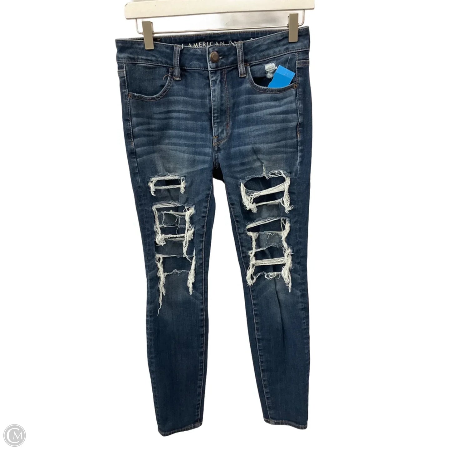 Jeans Skinny By American Eagle In Blue Denim, Size: 6