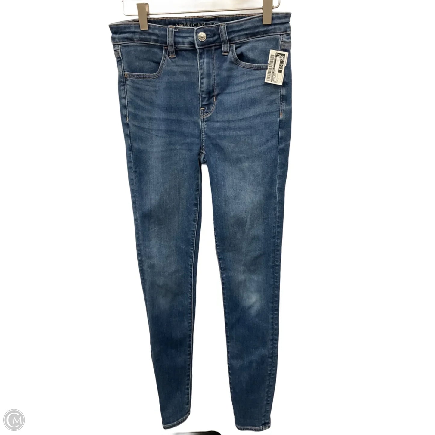Jeans Skinny By American Eagle In Blue Denim, Size: 6
