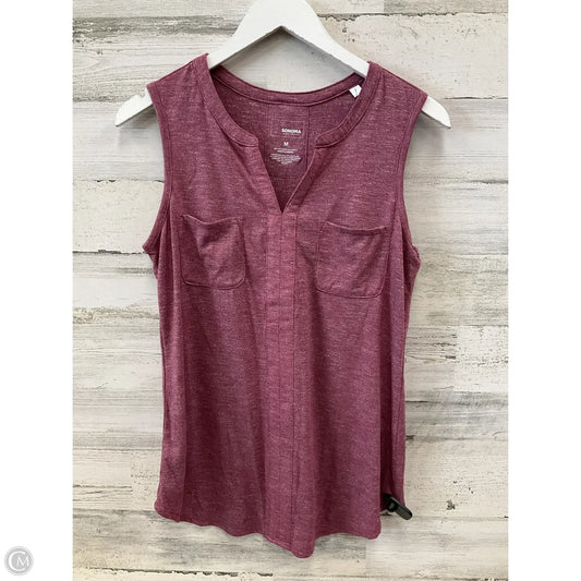 Top Sleeveless By Sonoma In Maroon, Size: M