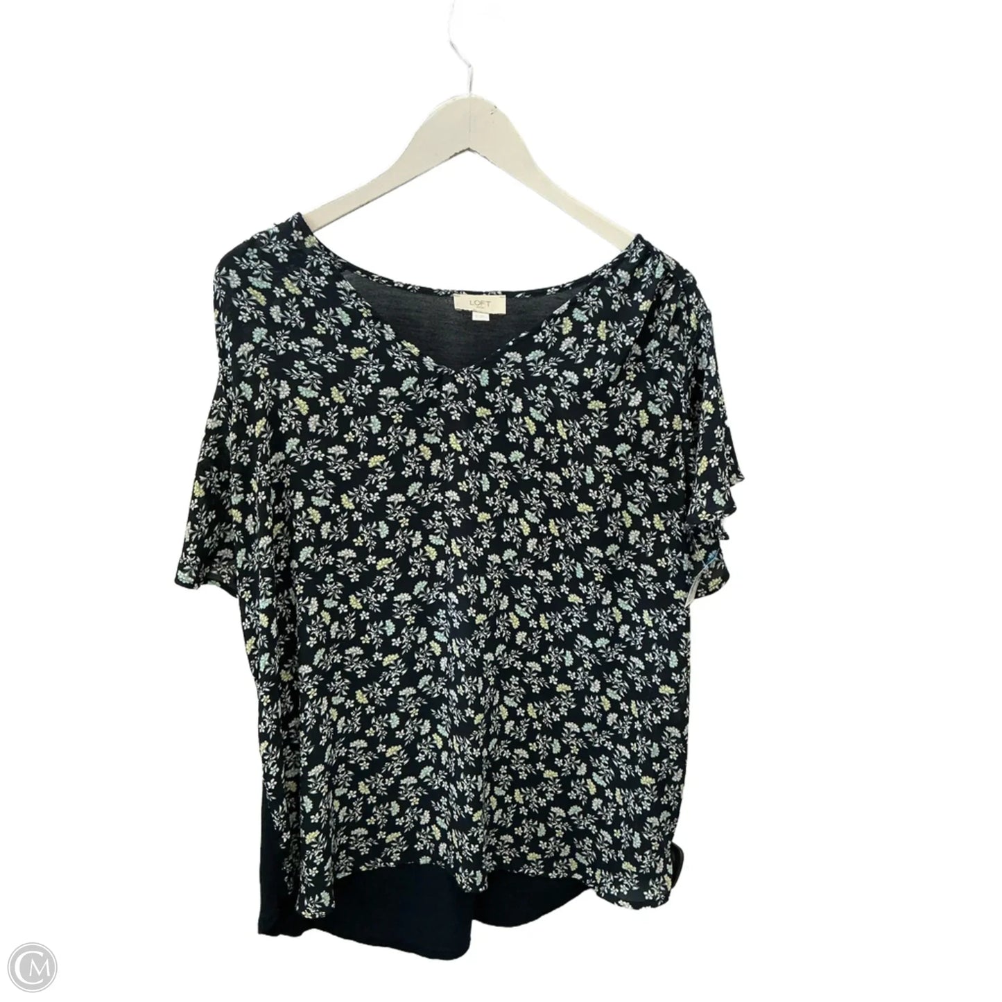 Top Short Sleeve By Loft In Blue, Size: Xl