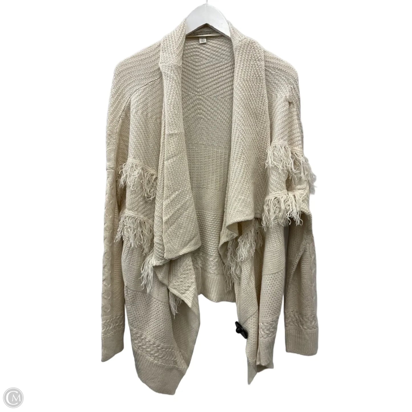 Sweater Cardigan By Cato In Cream, Size: Xl