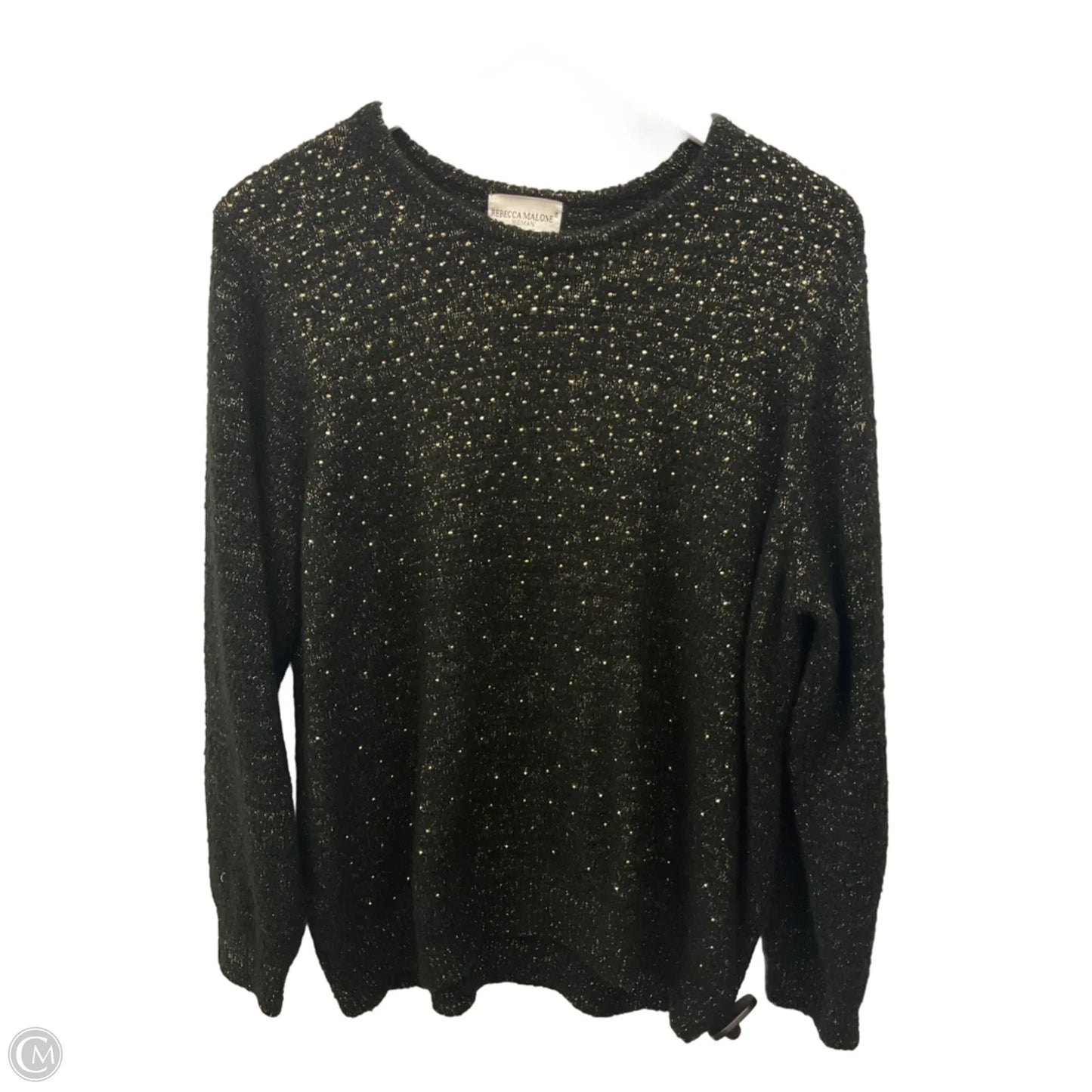Sweater By Rebecca Malone In Black & Gold, Size: 1x