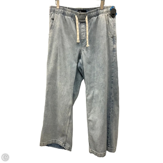 Jeans Wide Leg By Gap In Blue Denim, Size: L