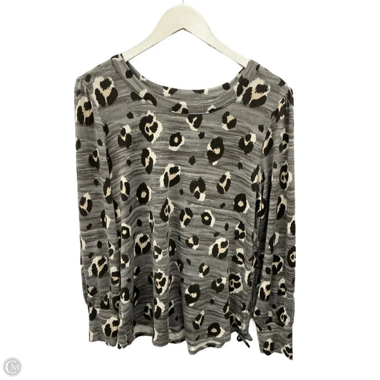 Top Long Sleeve By Maurices In Animal Print, Size: L