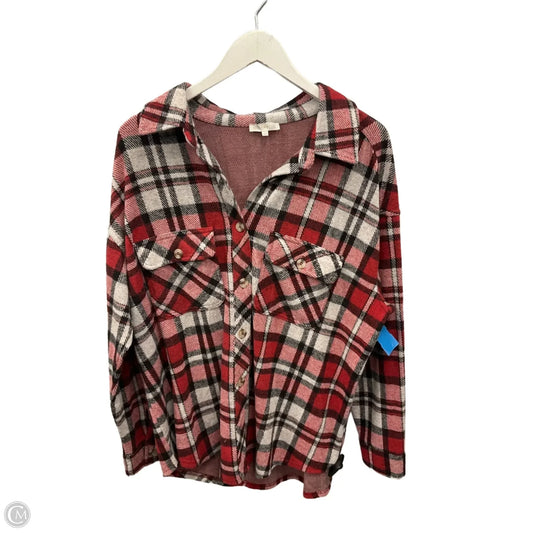 Jacket Shirt By Ultra Flirt In Plaid Pattern, Size: 1x