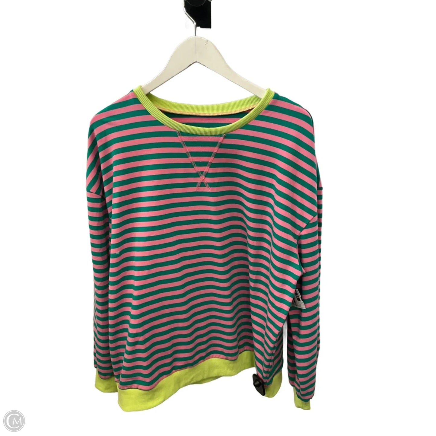 Sweatshirt Crewneck By Cmf In Green & Pink, Size: M